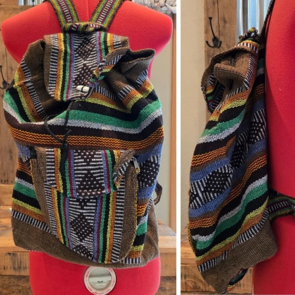 Colorful Serape Backpack Southwest Tribal Bag
